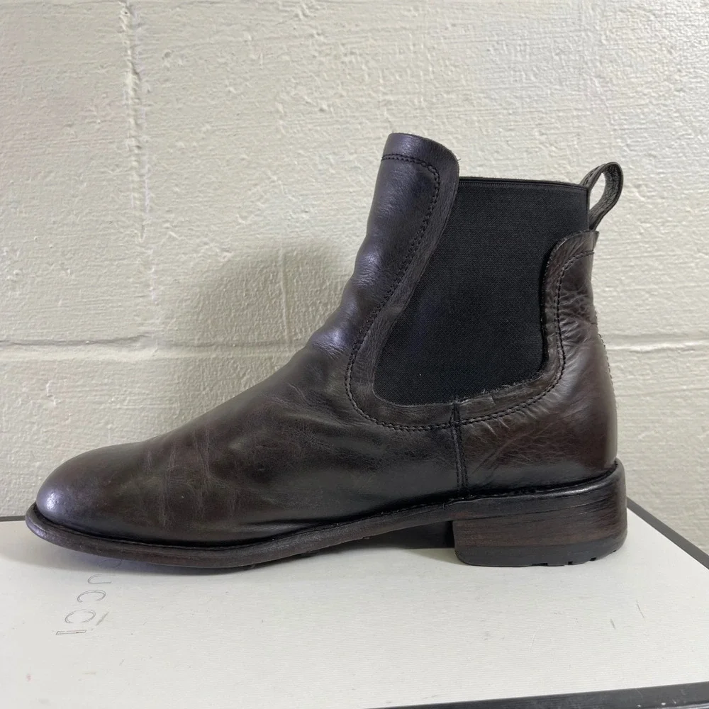 John Fluevog Chelsea Boots 81429 Brown Leather Pull On Men's 9 M Made In Mexico